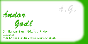 andor godl business card